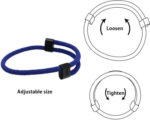 أساور حبل مضفرة مصنوعة يدويًا قابلة للتعديل للرجال والنساء، سوار أفضل صديق للزوجين in Kuwait