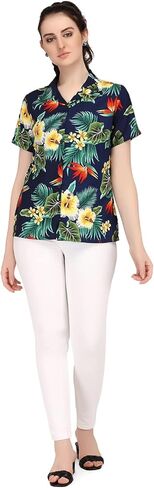 قميص هاواي للسيدات من ALVISH، بلوزة علوية على شكل زهرة الكركديه ألوها للشاطئ، كاجوال للسباحة للسيدات in Kuwait