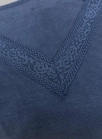 تي شيرت نسائي صيفي من الدانتيل بأكمام قصيرة ورقبة على شكل V من Utyful، بلوزة كاجوال in Kuwait