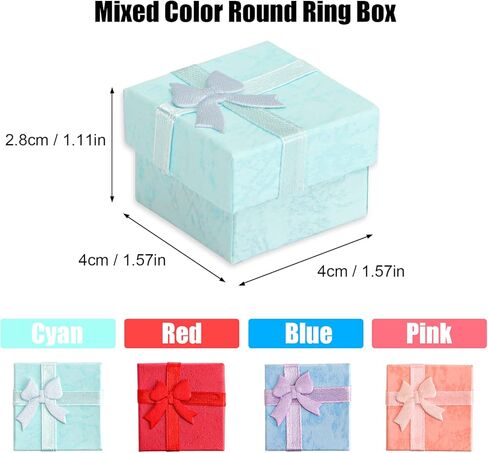Qpower 16 قطعة هدايا صغيرة مربعة الشكل دائرية ومربعة صناديق هدايا صغيرة لخاتم أقراط مجوهرات in Kuwait