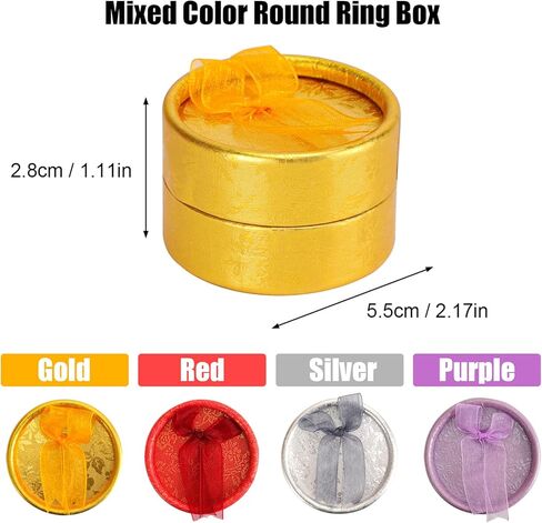 Qpower 16 قطعة هدايا صغيرة مربعة الشكل دائرية ومربعة صناديق هدايا صغيرة لخاتم أقراط مجوهرات in Kuwait