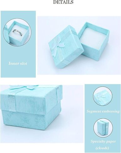 Qpower 16 قطعة هدايا صغيرة مربعة الشكل دائرية ومربعة صناديق هدايا صغيرة لخاتم أقراط مجوهرات in Kuwait