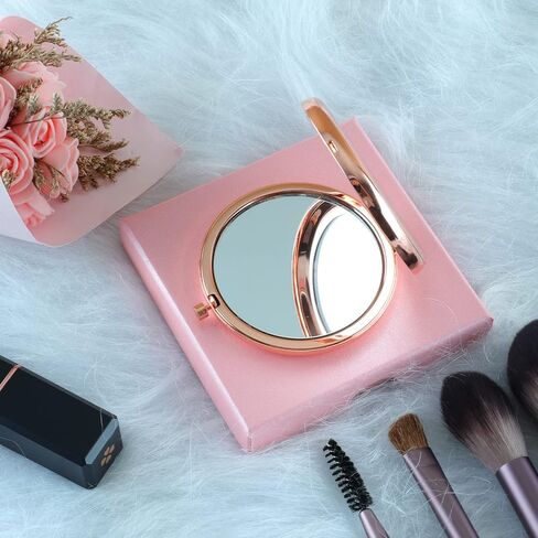 هدايا عيد ميلاد 60 عام للنساء روز الذهب المضغوط لطيف للمحفظة السفر طوي مرآة اليد للجدة الزوجة المعلم أفضل صديق بي إف إف in Kuwait