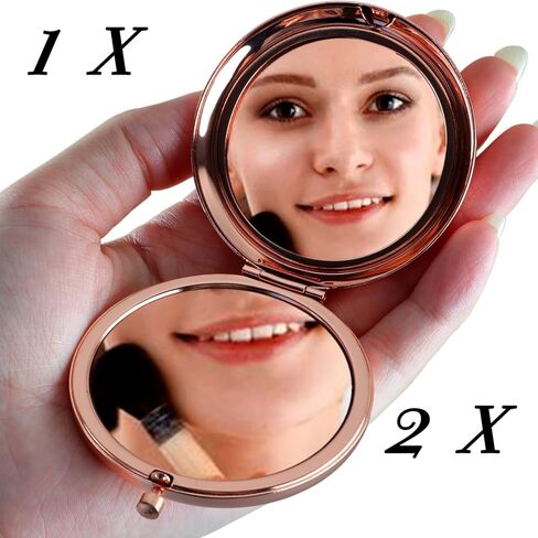 هدايا عيد ميلاد 60 عام للنساء روز الذهب المضغوط لطيف للمحفظة السفر طوي مرآة اليد للجدة الزوجة المعلم أفضل صديق بي إف إف in Kuwait