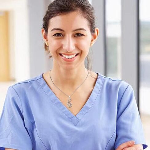 Ring Holder Necklace for Nurse - 925 Sterling Silver Stethoscope Necklaces Bcirthstone Medical Jewelry for Doctor Nurse RN Medical Student Graduation Gifts for Women in Kuwait