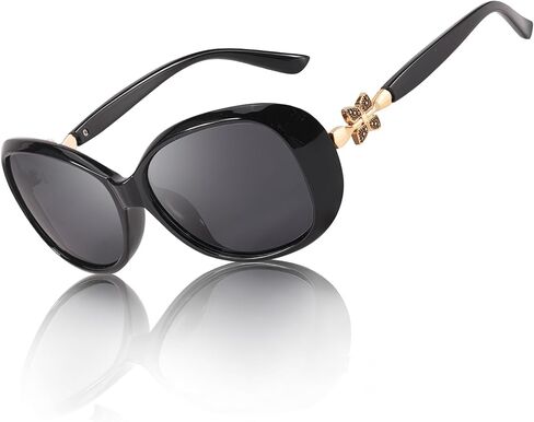 LVIOE نظارة شمسية مستقطبة بيضاوية كلاسيكية للنساء من الأشعة فوق البنفسجية 400 حماية أربع أوراق البرسيم ظلال القيادة LS331 in Kuwait