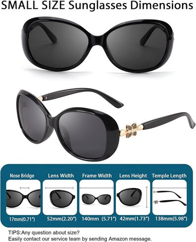 LVIOE نظارة شمسية مستقطبة بيضاوية كلاسيكية للنساء من الأشعة فوق البنفسجية 400 حماية أربع أوراق البرسيم ظلال القيادة LS331 in Kuwait