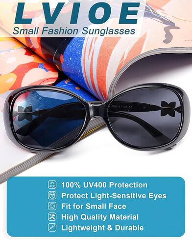 LVIOE نظارة شمسية مستقطبة بيضاوية كلاسيكية للنساء من الأشعة فوق البنفسجية 400 حماية أربع أوراق البرسيم ظلال القيادة LS331 in Kuwait