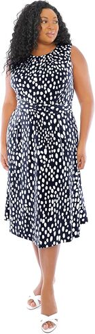 London Times Women's, Sleeveless Jersey Keyhole Belted Midi Dress in Saudi Arabia