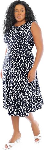 London Times Women's, Sleeveless Jersey Keyhole Belted Midi Dress in Saudi Arabia