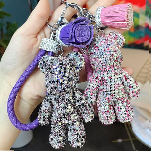 Tarieson Girls Fashion Fashion Bear Keychain بلينغ سلاسل المفاتيح in Kuwait