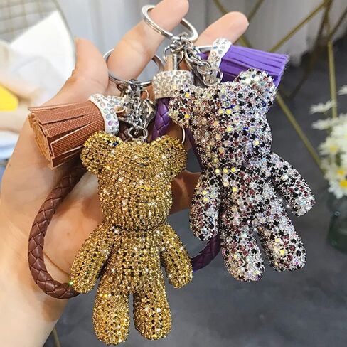Tarieson Girls Fashion Fashion Bear Keychain بلينغ سلاسل المفاتيح in Kuwait