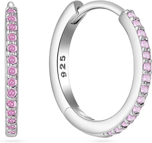925 Sterling Slver Hoop Earrings-Halo Huggie Earrings Birthstone Hoops Jewelry Gift fr Women in Kuwait