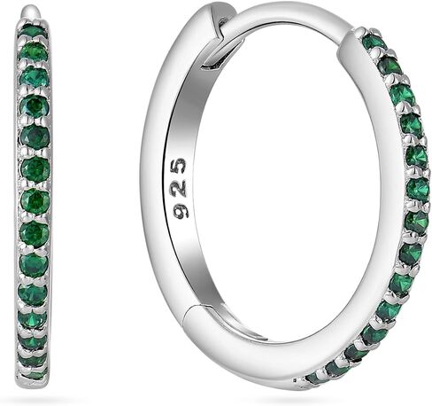 925 Sterling Slver Hoop Earrings-Halo Huggie Earrings Birthstone Hoops Jewelry Gift fr Women in Kuwait