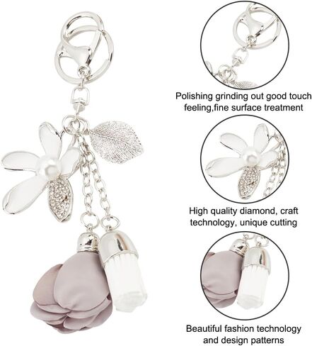 FREEBLOSS 4Pcs Flower Rhinestone Keychains 4 Colors Purse Charms for Handbags Tassel Style Flower Car Key Charm for Women Car Key Daily 16CM, Blue, M in Saudi Arabia