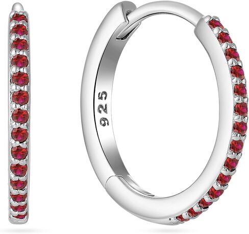 925 Sterling Slver Hoop Earrings-Halo Huggie Earrings Birthstone Hoops Jewelry Gift fr Women in Kuwait