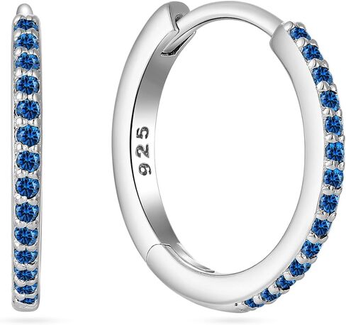 925 Sterling Slver Hoop Earrings-Halo Huggie Earrings Birthstone Hoops Jewelry Gift fr Women in Kuwait