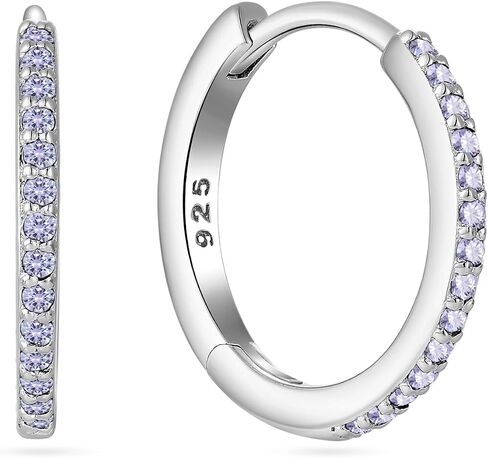 925 Sterling Slver Hoop Earrings-Halo Huggie Earrings Birthstone Hoops Jewelry Gift fr Women in Kuwait