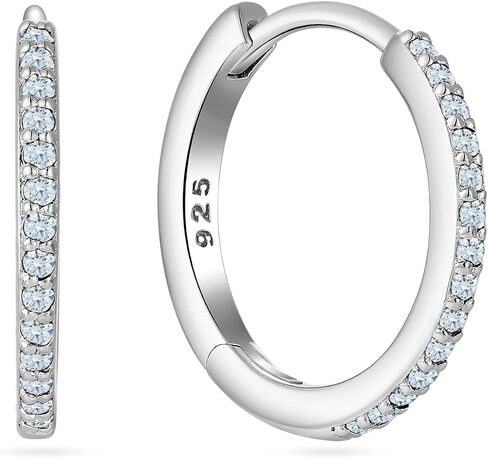 925 Sterling Slver Hoop Earrings-Halo Huggie Earrings Birthstone Hoops Jewelry Gift fr Women in Kuwait