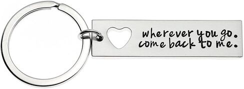 سلسلة مفاتيح للصديق، مطبوع عليها عبارة "Wherever You Go To Me" تصلح كهدية من أجله، هدايا متنقلة، هدايا صديق. in Kuwait
