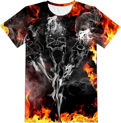 Yasswete Boys Girls T-Shirt 3D Realistic Graphic Crewneck Short Sleeve Printed Tee Shirt Tops for Kids Teens 6-16 Years in Saudi Arabia