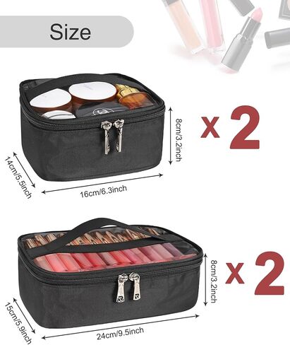 ريفيل شنط مكياج للسفر لفناني المكياج، 4 عبوات شفافة لتنظيم مستحضرات التجميل مع سحاب، شنطة ادوات الزينة معتمدة من ادارة امن المواصلات الامريكية للنساء والرجال، شنطة سفر صغيرة وكبيرة in Kuwait