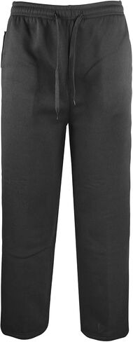 LI HANTON Men's Sweatpants Fleece Jogger Pants Athletic Workout Running Sports Sweatpants with Pockets Open Bottom(Black, US M) in Saudi Arabia