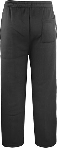 LI HANTON Men's Sweatpants Fleece Jogger Pants Athletic Workout Running Sports Sweatpants with Pockets Open Bottom(Black, US M) in Saudi Arabia