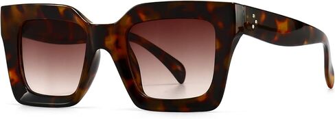 نظارات شمسية مربعة كلاسيكية من HJSTES للنساء والرجال بإطار مربع سميك قديم وظلال كبيرة للحماية من الأشعة فوق البنفسجية 400 in Kuwait