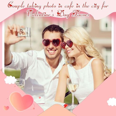 Kigeli 2 قطعة نظارات شمسية على شكل قلب أحمر لعيد الحب للنساء بدون إطار على شكل قلب نظارات شمسية حمراء شفافة بدون إطار نظارات حب للحفلات ظلال نيون إكسسوارات تنكرية in Saudi Arabia