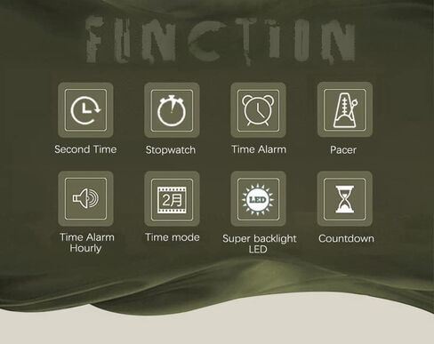 ساعة CakCity للرجال رياضية رقمية مقاومة للماء، بسيطة وكبيرة الحجم، من السيليكون، عسكرية مزدوجة التوقيت، ميترونوم in Kuwait