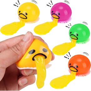 4-Pack Yellow Round Vomit Sucking Lazy Egg Yolk, Vomit Egg Yolk, Stress Relief Toys (8 Packs of Egg Liquid)