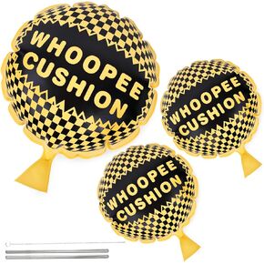 LovesTown 3PCS Whoopee Cushions, 10 inch and 6 inch Fun Toys Yellow Fart Pillow Prank Toys for Novelty Party Favors