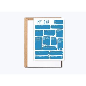 My Dad Card - Fathers Day Card - Funny Birthday Day Gift - Personalised Fill In The Blanks Keepsake Card - Dad Gift From Son Daughter - Grandchildren