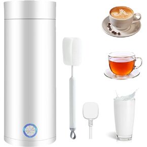Travel Electric Kettle,400ml Portable Electric Kettle,Hot Water Kettle 304 Stainless Steel with Auto Shut-Off & Boil Dry Protection,Fast Boil Electric Tea Coffee Kettle with Keep Warm Function(white)