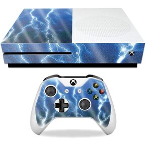 MightySkins Glossy Glitter Skin for Microsoft Xbox One S - Lightning Storm | Protective, Durable High-Gloss Glitter Finish | Easy to Apply, Remove, and Change Styles | Made in The USA