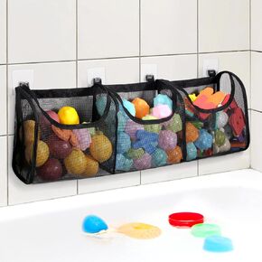 Goowin Bath Toy Storage, Bath Toy Holder, 3 Compartment Large Openings Bathtub Toy Storage, Large Capacity Bath Tub Toy Holder, Hanging Kids Bath Toy Organizer For Easy Access & Sorting Toys