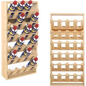 Nisorpa 24 Can Spray Paint or Lube Can Holder Aerosol Can Rack 6-Tier Wooden Spray Paint Can Storage Rack Wall Mount Aerosol Spray Can Organizer for Garage and Craft Workroom- 14.2" L x 5" W x 30" H