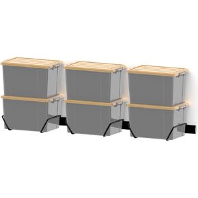 حامل صناديق تخزين قابل للتعديل مكون من 9 قطع من Wallmaster، رف حمل، حامل أمان للسقيفة أو الطابق السفلي، منظم مرآب مثبت على الحائط للصناديق والحاويات (3 قضبان، 6 خطافات) in Kuwait