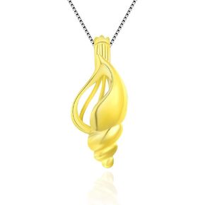 Conch Cage Pendants Crafting Charm for DIY Necklace Bracelet Jewelry Making Sterling Silver/Gold Plated