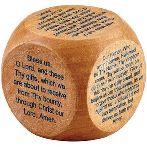Christian Brands Growing in Faith Small Wooden Prayer Cube, 1.75" x 1.75" , Favorite Catholic Prayers, YC903