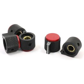 uxcell 5pcs Nonslip Potentiometer Rotary Control Knobs 6mm Shaft Dia Red