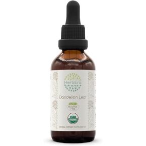Dandelion Leaf B60 USDA Organic Tincture | Alcohol-Free Extract, High-Potency Herbal Drops, Digestive System | Certified Organic Dandelion Leaf (Taraxacum Officinale) Dried Leaf (2 fl oz)
