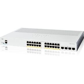 محول Cisco Catalyst 1200-24P-4X الذكي، 24 منفذ GE، PoE، 4x10GE SFP+، حماية محدودة مدى الحياة (C1200-24P-4X)
