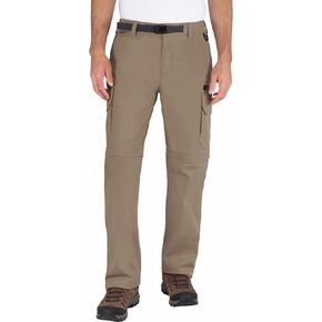 Mens Convertible Lightweight Comfort Stretch Cargo Pants or Shorts (Sand, XXL x 30)