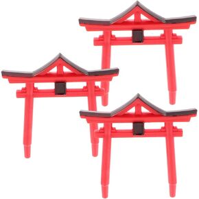 Yardwe Mini Torii Gate 3pcs Japanese Shinto Torii Gate Aquarium Torii Miniature Fish Tank Decoration Asian Shrine Temple Statue Oriental Pagoda Bridge Ornament for Fish Tank Bonsai