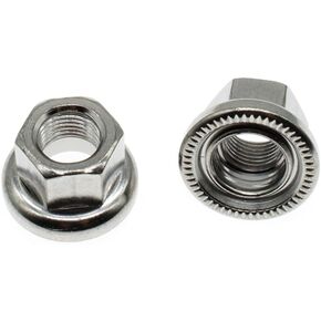 Bicycle Axle Nut 2pcs M10 7075 Aluminum Alloy Serrated Hexagon Flange Track Hub Nut Bicycle Accessories