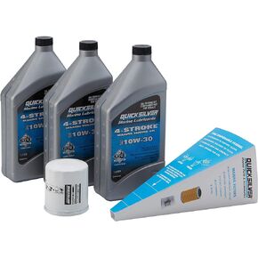 Quicksilver 4-Stroke Oil Change Kit - for Yamaha Outboard Engines - F30, F40, F50, F60, F70, F75, F80, F90, F100, F115, F150, F200, F225, F250 and F300