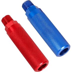 Aluminum Glad Hand Grip Extension Handles,Anodized Aluminum Extension Handle Set Red Blue Glandhand for Semi Truck Trailers，Easier Coupling–Pack of 2 (1 Blue & 1 Red Handle)