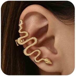 Vintage Snake Ear Cuff Earrings Gold Serpent Cuff Earrings Punk Snake Ear Cuff Wrap Earrings Snake Clip on Earrings Jewelry for Women and Girls in Saudi Arabia